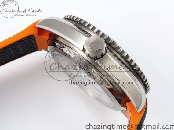 0227 Comfortable Planet Ocean 43.5mm SS VSF 1:1 Best Edition Black Orange Bezel Gray Dial on Nylon Strap A8900 Super Clone V 7730